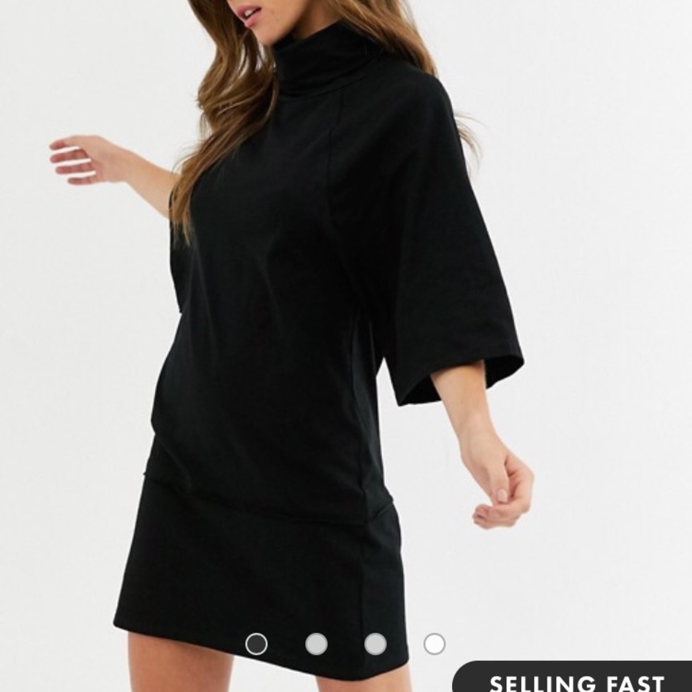 NWOT black cowl-necked jersey dress - ASOS